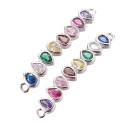 Multi Coloured  Cubic Zirconia Link 