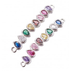 Multi Coloured  Cubic Zirconia Link 